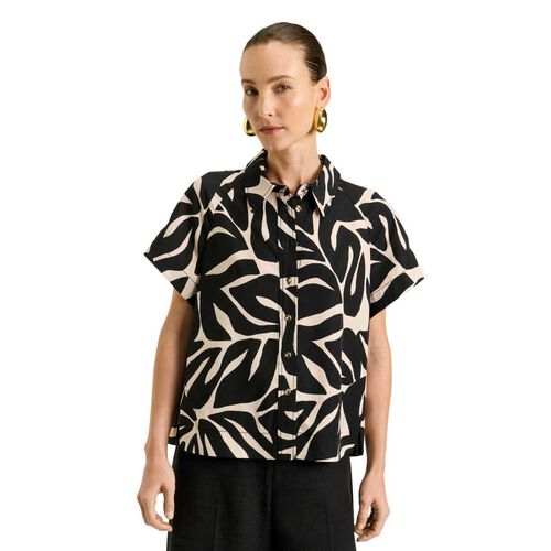 Veronika Maine Black Foliage Shirt